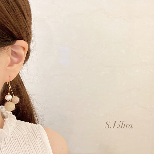 ピアス・フェルトボールポンポンピアス ピアス（フック・チェーン） S  