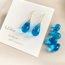 ユニドロイヤリング　ブルー スカイブルー イヤリング・ノンホールピアス の人気通販｜Creema