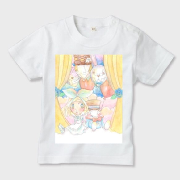 【受注生産】アリスとハンプティのゆめかわいいキッズTシャツ（サイズ70〜90） 1枚目の画像