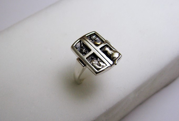 流れ星の夜－窓辺のネコ－　シルバーリング