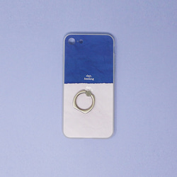 オリジナルリング付きパステルカラーIphone7ケース/BLU 2枚目の画像