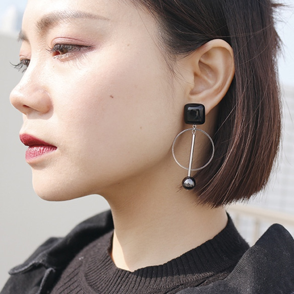 設計師的耳環ONPU-A（黑色） 第7張的照片