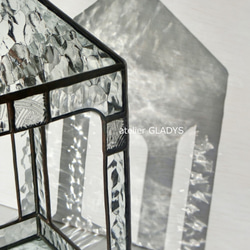 ステンドグラスのテラリウム　ハンマードガラス アンティーク仕上げ 5枚目の画像