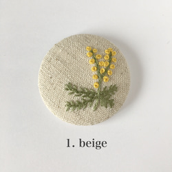 mimosa (大) 刺繍 【ブローチ/ヘアゴム】 2枚目の画像