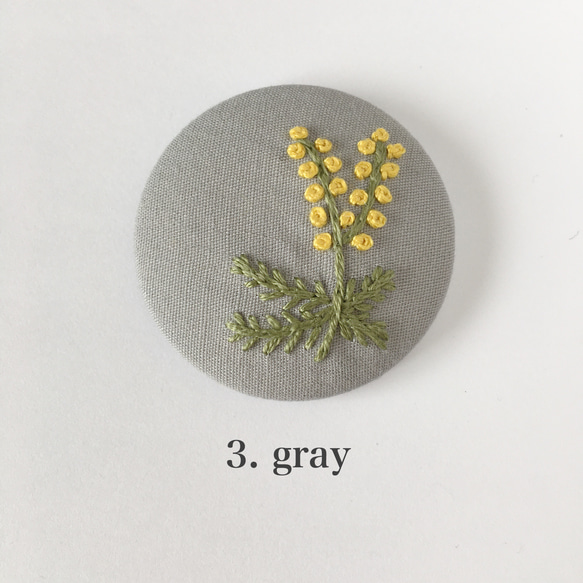 mimosa (大) 刺繍 【ブローチ/ヘアゴム】 4枚目の画像