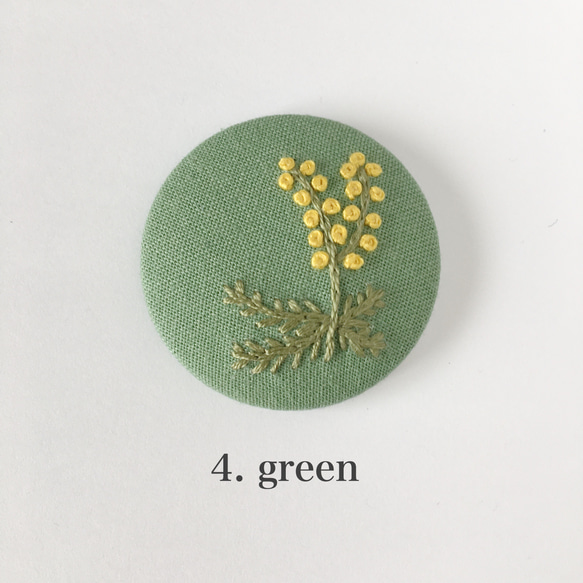 mimosa (大) 刺繍 【ブローチ/ヘアゴム】 5枚目の画像