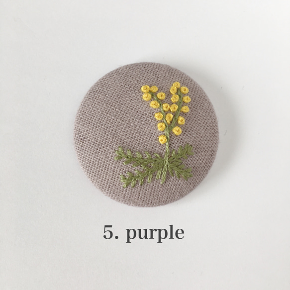 mimosa (大) 刺繍 【ブローチ/ヘアゴム】 6枚目の画像