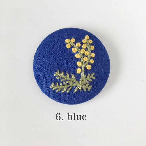 mimosa (大) 刺繍 【ブローチ/ヘアゴム】 ブローチ kohana 通販