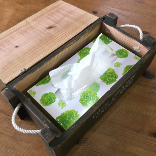 古材 ミリタリーボックス 弾薬箱風小物入れ オールアーミーグリーン