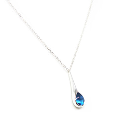 スイスブルートパーズSV925しずくネックレス【Pio by Parakee】blue topaz necklace 2枚目の画像