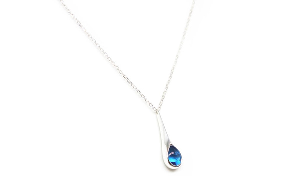 スイスブルートパーズSV925しずくネックレス【Pio by Parakee】blue topaz necklace 2枚目の画像