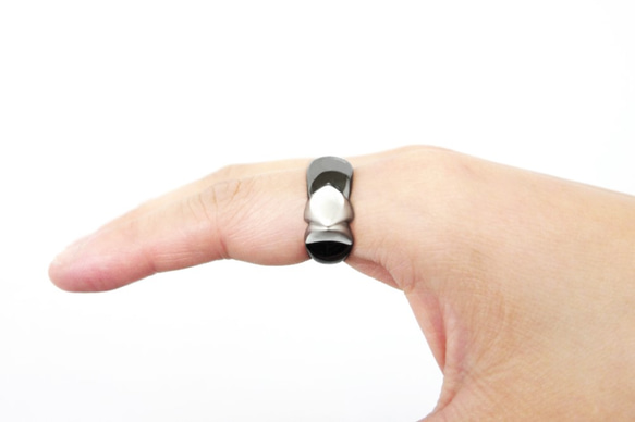 リアル白文鳥くちばしリングSV925【Pio by Parakee】Japanese rice bird's beak 5枚目の画像