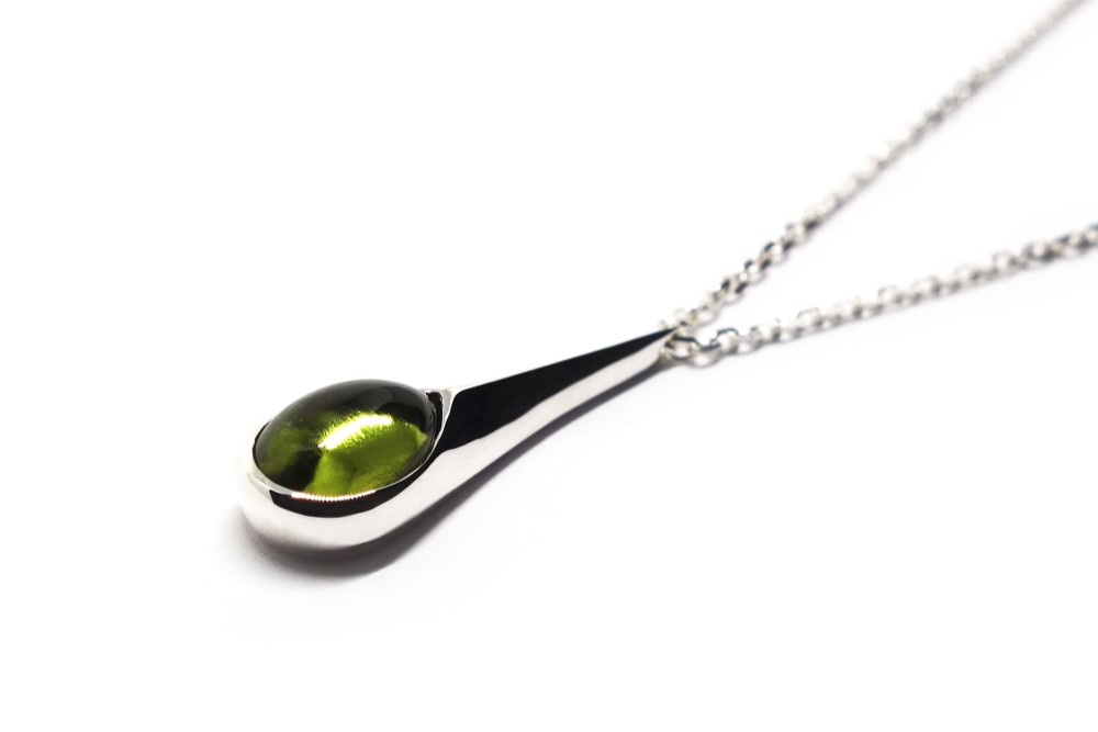 希少！オリーブなペリドットカボションSV925ネックレス【Pio by Parakee】peridot necklace