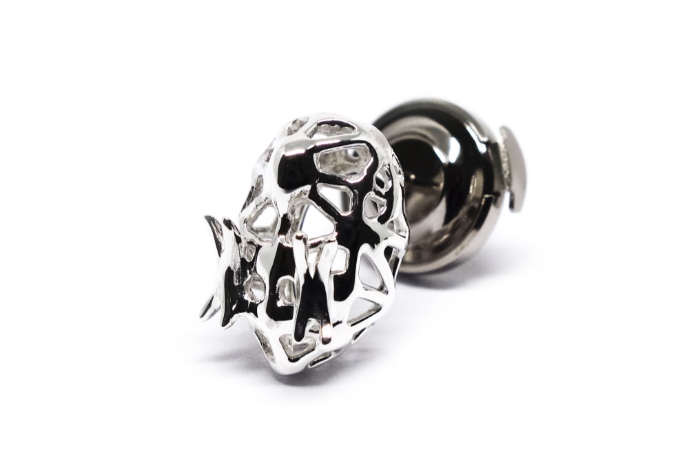 まめインコのラペルピンSV925【Pio by Parakee】little parakeet lapel pin