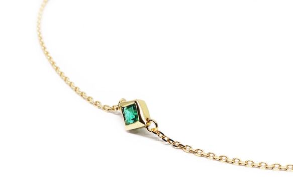 K18透明緑エメラルドのブレスレット【Pio by Parakee】emerald bracelet 3枚目の画像