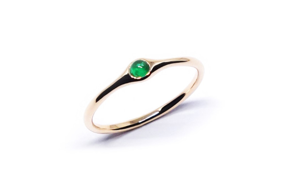 魅惑のエメラルド＋K10ミニマムリング【Pio by Parakee】emerald minimum ring 2枚目の画像