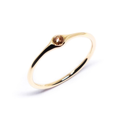 秋のブラウンダイヤ＋K10ミニマムリング【Pio by Parakee】rustic 3枚目の画像