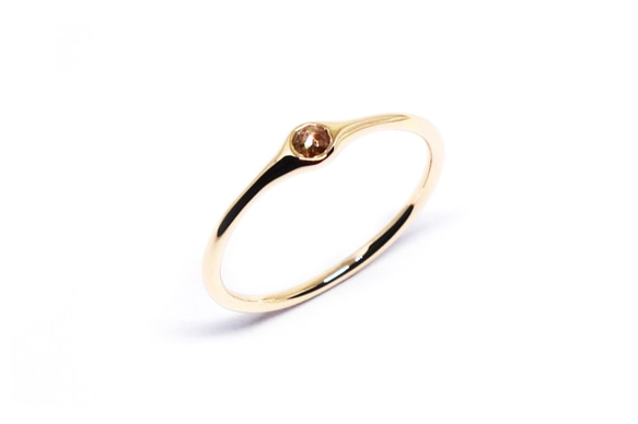 秋のブラウンダイヤ＋K10ミニマムリング【Pio by Parakee】rustic 3枚目の画像