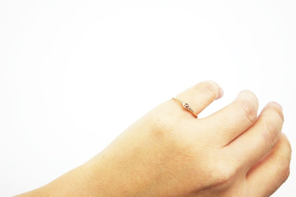 秋のブラウンダイヤ＋K10ミニマムリング【Pio by Parakee】rustic 6枚目の画像