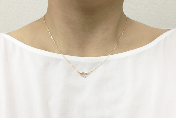 K18PG＊サクラノカケラ＊ローズクォーツネックレス【Pio by Parakee】rose quartz neckla 5枚目の画像