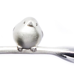 シマエナガの樹ブルートパーズネックレスSV【Pio by Parakee】Long tailed-tit blue 2枚目の画像