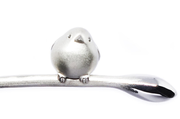 シマエナガの樹ブルートパーズネックレスSV【Pio by Parakee】Long tailed-tit blue 2枚目の画像