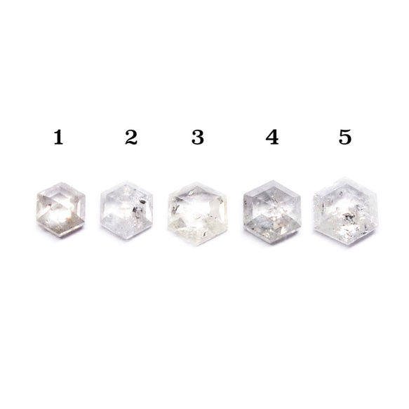 透明ヘキサゴンダイヤモンドK1８リング【Pio by Parakee】hexagon rustic diamond 2枚目の画像
