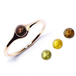 選べる4ｍｍローズカットダイヤミニオンリングK10【Pio by Parakee】minion moonstone 1枚目の画像