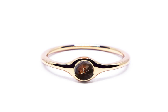 選べる4ｍｍローズカットダイヤミニオンリングK10【Pio by Parakee】minion moonstone 2枚目の画像