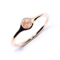 春色ピンクダイヤ・ローズカットミニオンリングK10【Pio by Parakee】minion diamond 1枚目の画像