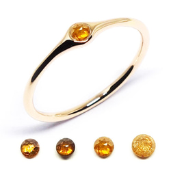 天然！ビビッドオレンジダイヤのミニマムリングK10【Pio by Parakee】rustic diamond 1枚目の画像