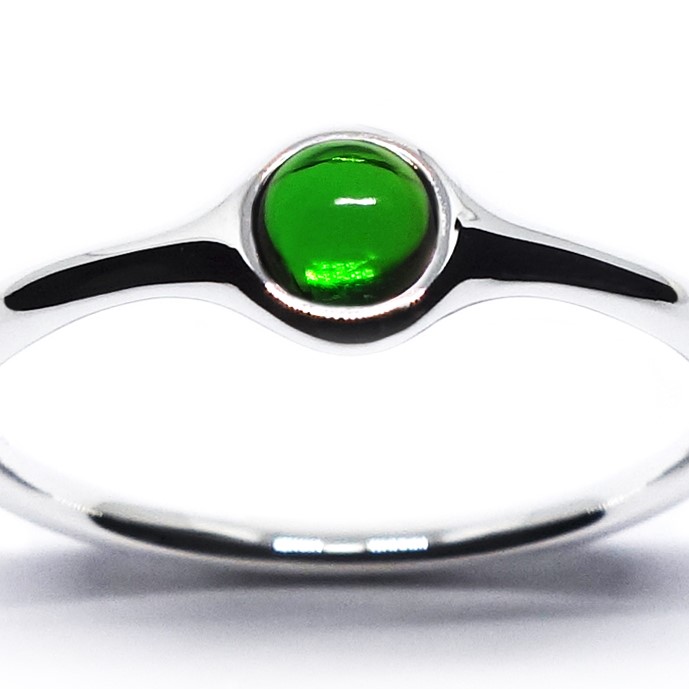 新緑のダイオプサイド・ミニオンリングSV925【PioParakee】minion diopside