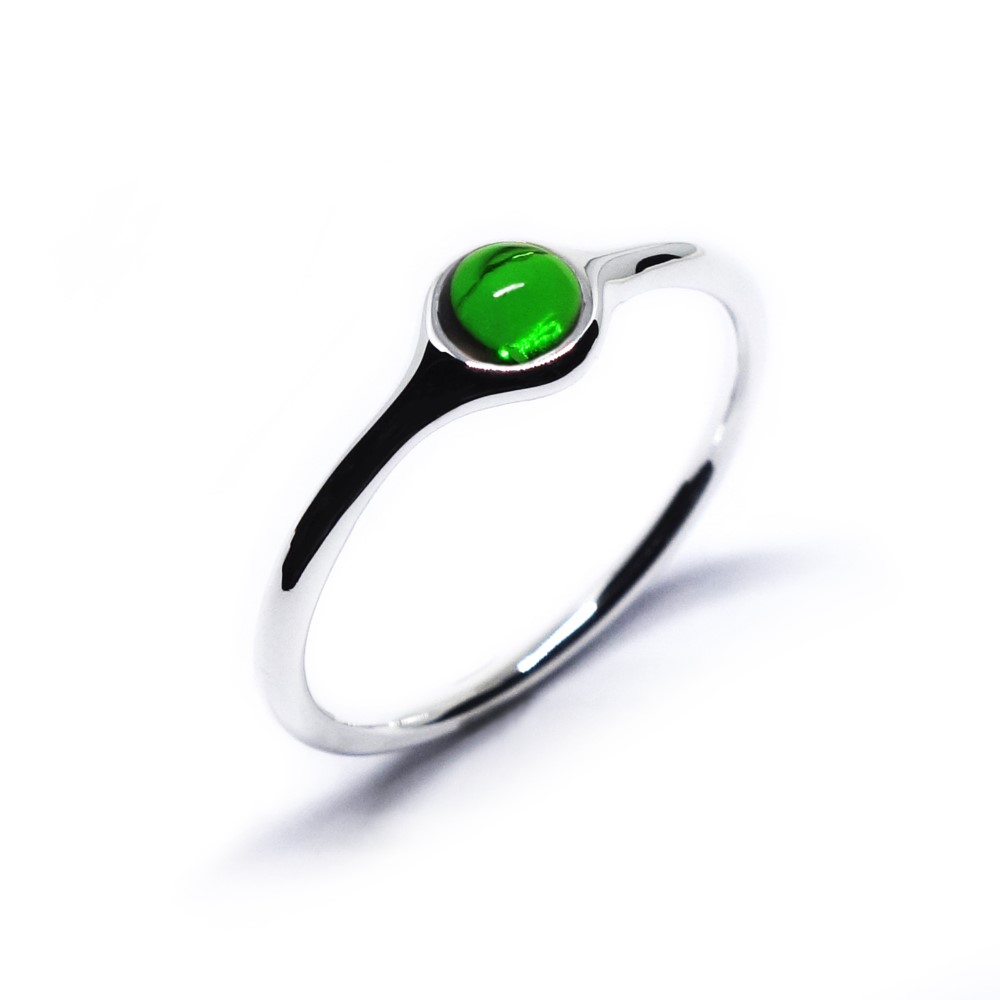 新緑のダイオプサイド・ミニオンリングSV925【PioParakee】minion diopside