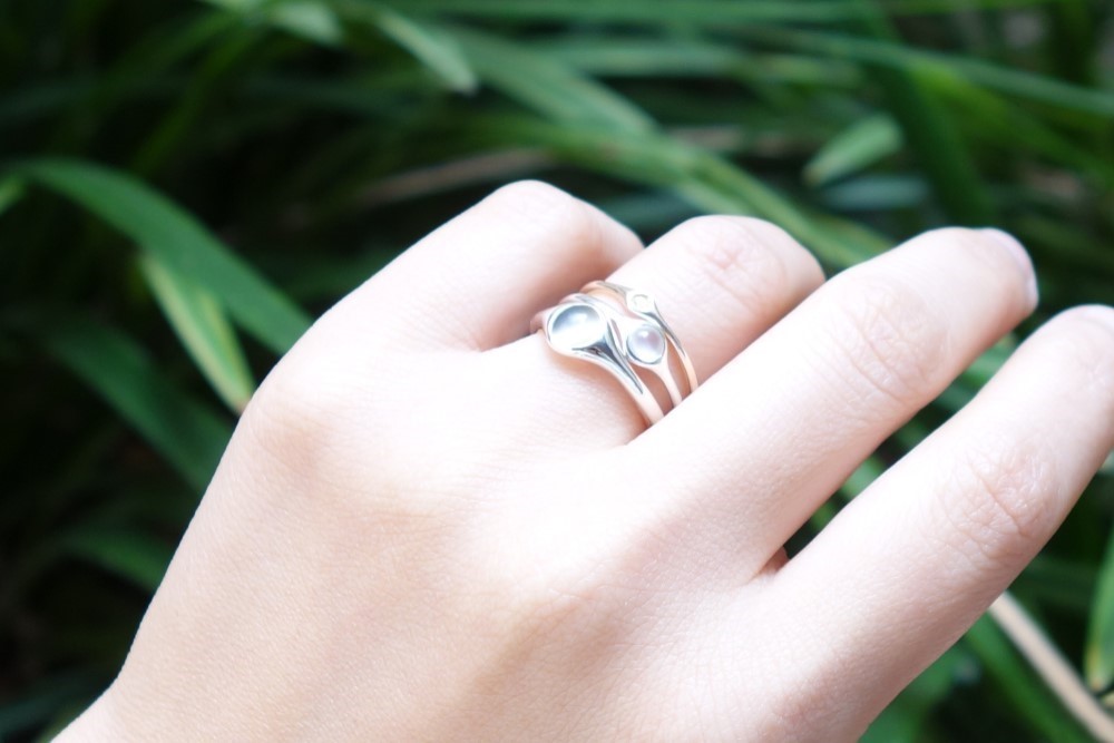 新緑のダイオプサイド・ミニオンリングSV925【PioParakee】minion diopside