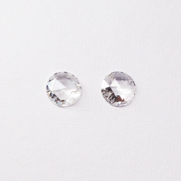 ＜片耳から＞ダイヤモンドとK18チェーンのロングピアス【Pio by Parakee】Rose cut diamond 3枚目の画像