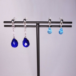 大粒ラピスラズリイヤリングSV【Pio by Parakee】Lapis lazuli 3枚目の画像