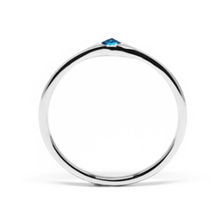 小粒の海色ブルーダイヤモンドPt900ミニマムリング【Pio by Parakee】Platinum diamond 2枚目の画像