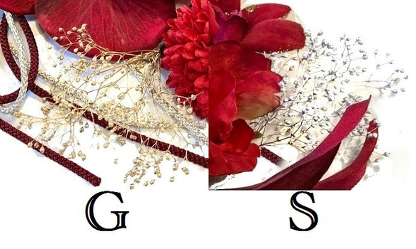 グレイパープル 胡蝶蘭  グレー ダリア 髪飾り　～ 結婚式　成人式　着物　ドレス 3枚目の画像