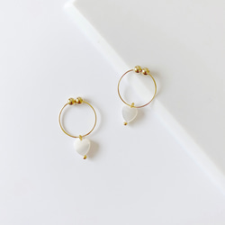 heart shell hoop earring 3枚目の画像