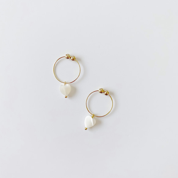 heart shell hoop earring 5枚目の画像