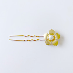 淡水真珠：baroque pearl×flower hair pin 1枚目の画像