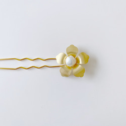 淡水真珠：baroque pearl×flower hair pin 4枚目の画像