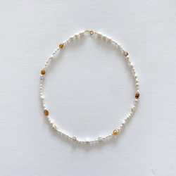 淡水真珠：pearl×stone necklace 2枚目の画像