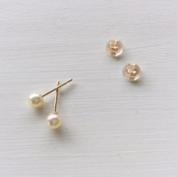 あこや真珠：baby pearl pierce【K10】 3枚目の画像