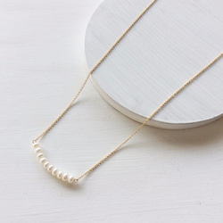 淡水真珠：pearl line necklace[K14GF] 1枚目の画像