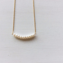 淡水真珠：pearl line necklace[K14GF] 3枚目の画像