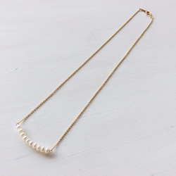 淡水真珠：pearl line necklace[K14GF] 4枚目の画像