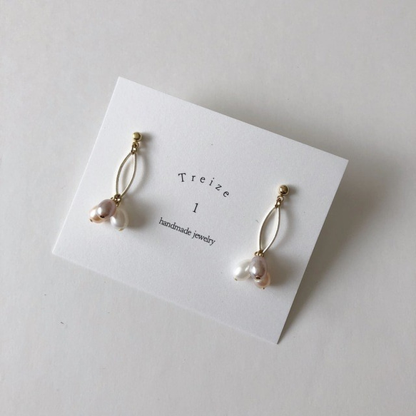 淡水真珠：pearl×marquise earring 8枚目の画像