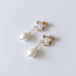 淡水真珠：baroque pearl×chain pierce 7枚目の画像