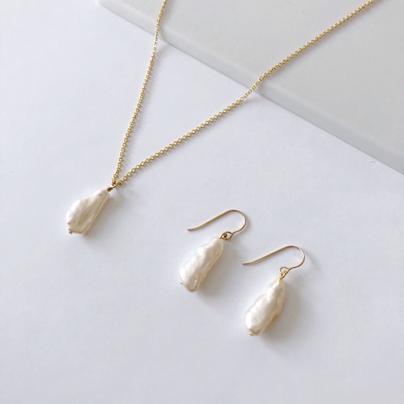 【Creema限定 母の日5,000円セット】淡水真珠：keshi stick pearl set 1枚目の画像